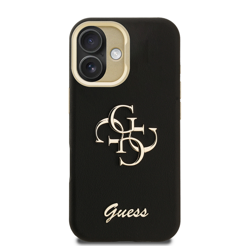 Apple iPhone 16 Kılıf Guess Orjinal Lisanslı Grained Yazı Logolu Kamera Standlı Kapak - 21