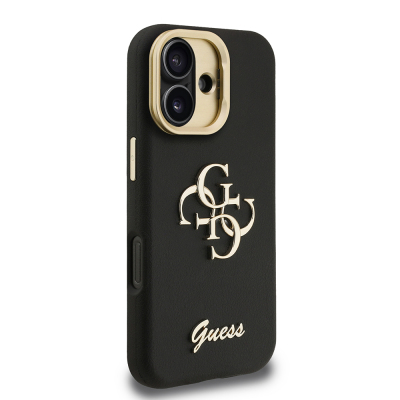 Apple iPhone 16 Kılıf Guess Orjinal Lisanslı Grained Yazı Logolu Kamera Standlı Kapak - 22