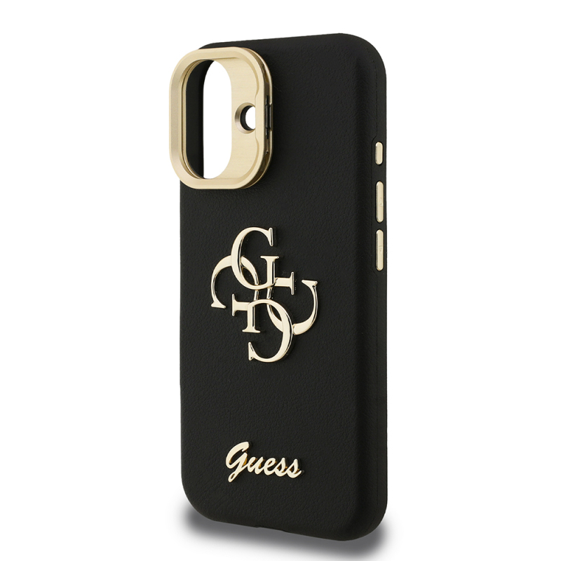 Apple iPhone 16 Kılıf Guess Orjinal Lisanslı Grained Yazı Logolu Kamera Standlı Kapak - 24