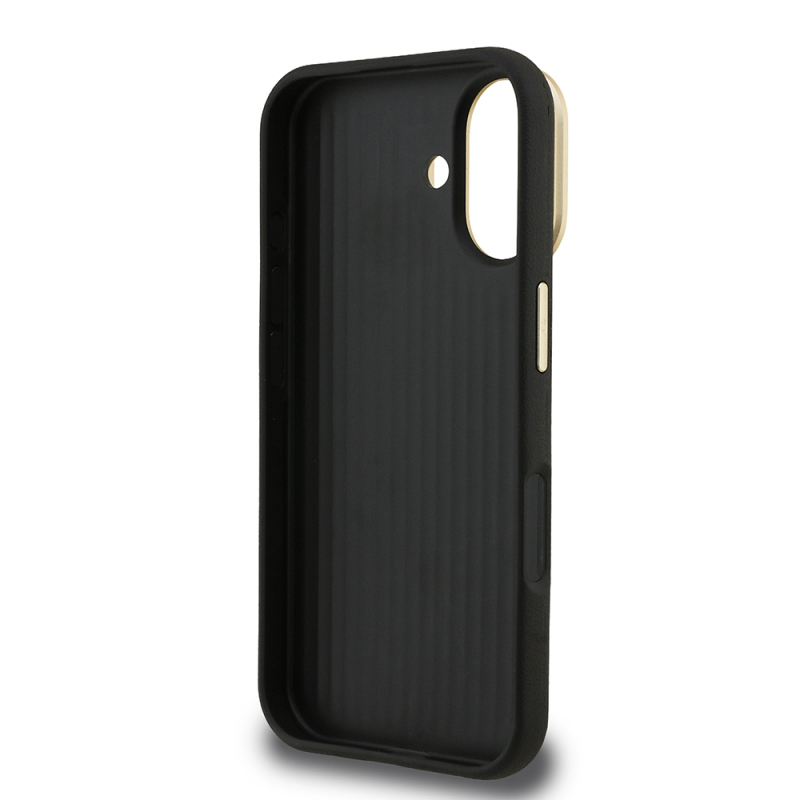 Apple iPhone 16 Kılıf Guess Orjinal Lisanslı Grained Yazı Logolu Kamera Standlı Kapak - 25