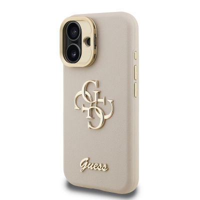 Apple iPhone 16 Kılıf Guess Orjinal Lisanslı Grained Yazı Logolu Kamera Standlı Kapak - 27