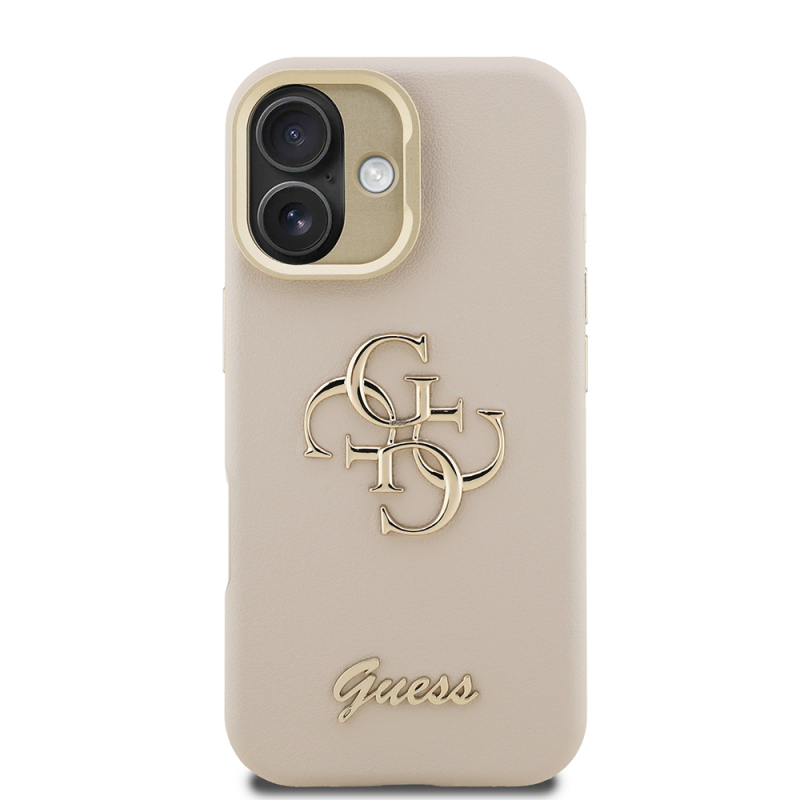 Apple iPhone 16 Kılıf Guess Orjinal Lisanslı Grained Yazı Logolu Kamera Standlı Kapak - 28