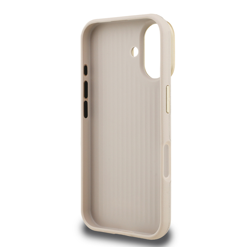 Apple iPhone 16 Kılıf Guess Orjinal Lisanslı Grained Yazı Logolu Kamera Standlı Kapak - 32