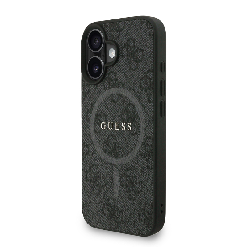 Apple iPhone 16 Kılıf Guess Orjinal Lisanslı M-safe Şarj Özellikli PU Deri Bilek Askı İpli Yazı Logolu Kapak - 4