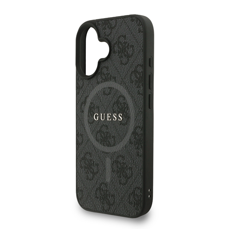Apple iPhone 16 Kılıf Guess Orjinal Lisanslı M-safe Şarj Özellikli PU Deri Bilek Askı İpli Yazı Logolu Kapak - 7
