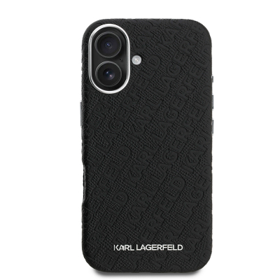 Apple iPhone 16 Kılıf Karl Lagerfeld Orjinal Lisanslı PU Deri Damgalı Metal Yazı Logolu Kapak - 4