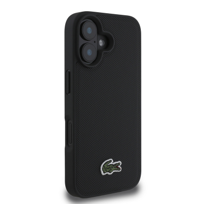 Apple iPhone 16 Kılıf Lacoste Orjinal Lisanslı PU Pike Desenli Arka Yüzey İkonik Timsah Dokuma Logolu Kapak + Type-C Kablo 1.5m - 4