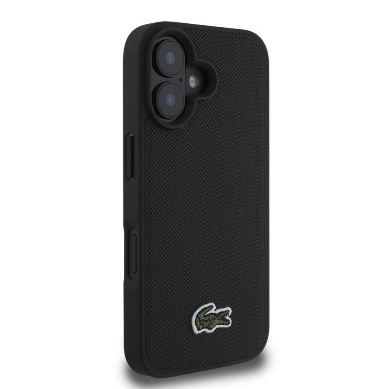 Apple iPhone 16 Kılıf Lacoste Orjinal Lisanslı PU Pike Desenli Arka Yüzey İkonik Timsah Dokuma Logolu Kapak + Type-C Kablo 1.5m - 4