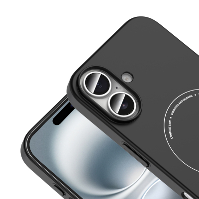 Apple iPhone 16 Kılıf M-Safe Şarj Özellikli Kamera Korumalı Zore Elio Sert PC Kapak - 24