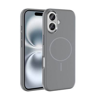 Apple iPhone 16 Kılıf M-Safe Şarj Özellikli Metal Kamera Çerçeveli Zore Edi Silikon Kapak - 1