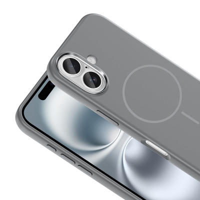 Apple iPhone 16 Kılıf M-Safe Şarj Özellikli Metal Kamera Çerçeveli Zore Edi Silikon Kapak - 19