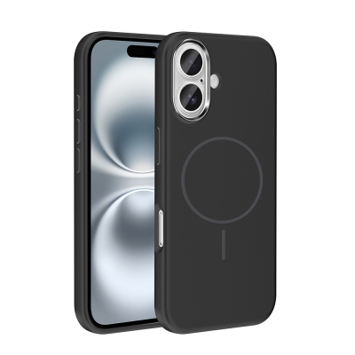 Apple iPhone 16 Kılıf M-Safe Şarj Özellikli Metal Kamera Çerçeveli Zore Edi Silikon Kapak - 23