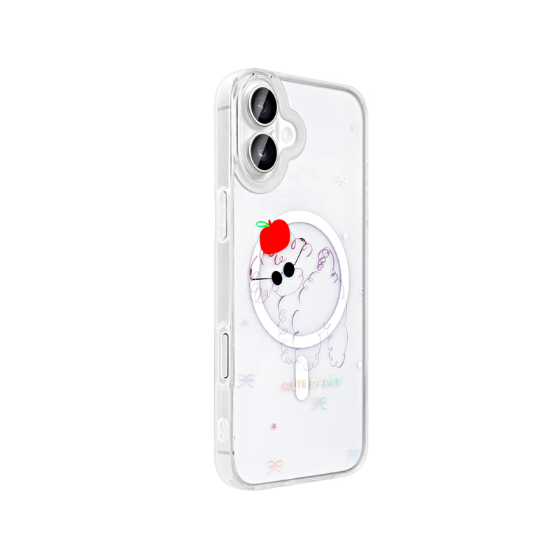 Apple iPhone 16 Kılıf M-Safe Şarj Özellikli Şeffaf Zore Folk Sert Kapak - 8