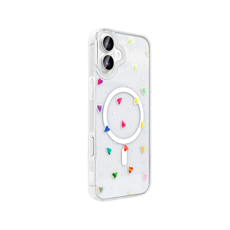 Apple iPhone 16 Kılıf M-Safe Şarj Özellikli Şeffaf Zore Folk Sert Kapak - 10