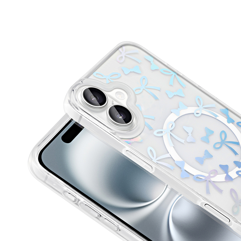 Apple iPhone 16 Kılıf M-Safe Şarj Özellikli Şeffaf Zore Folk Sert Kapak - 16