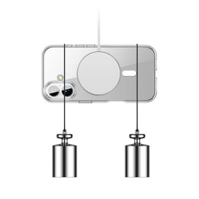 Apple iPhone 16 Kılıf Magsafe Şarj Özellikli Transparan Sert PC Wlons Pita Kapak - 6