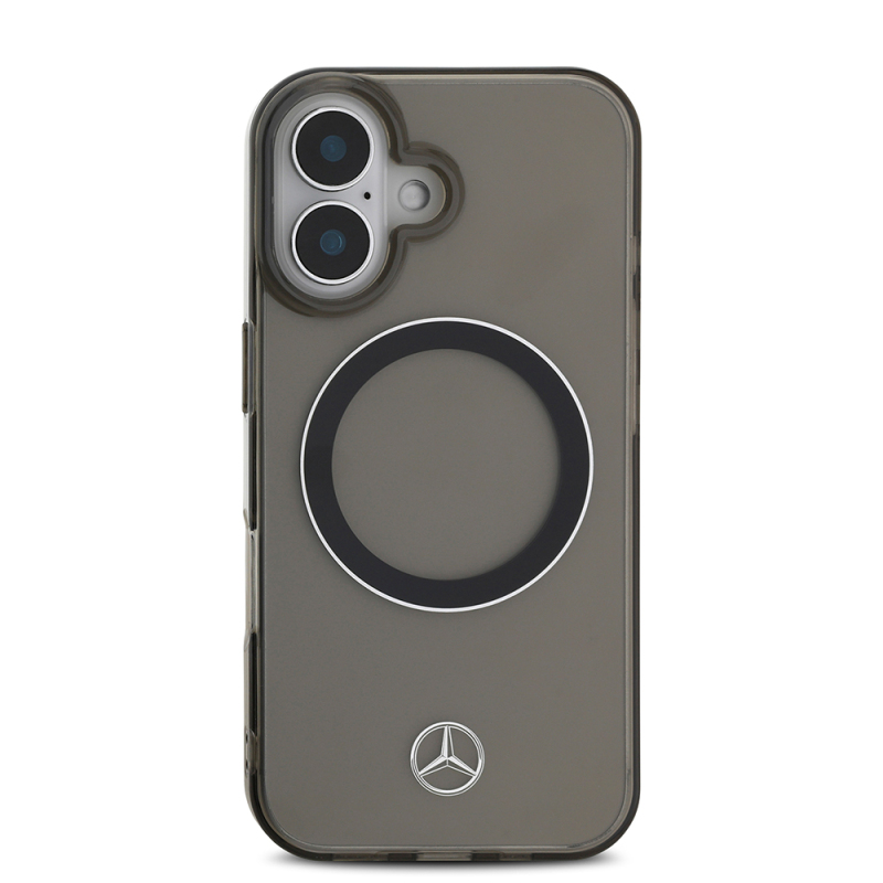 Apple iPhone 16 Kılıf Mercedes Benz Orjinal Lisanslı M-safe Şarj Özellikli Saydam Yüzey Silver Ring Kapak - 4