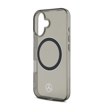 Apple iPhone 16 Kılıf Mercedes Benz Orjinal Lisanslı M-safe Şarj Özellikli Saydam Yüzey Silver Ring Kapak - 7
