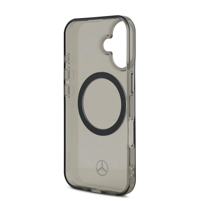 Apple iPhone 16 Kılıf Mercedes Benz Orjinal Lisanslı M-safe Şarj Özellikli Saydam Yüzey Silver Ring Kapak - 8