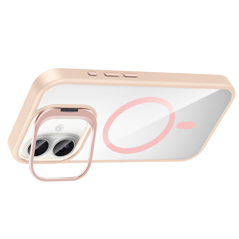 Apple iPhone 16 Kılıf Standlı ve Kamera Lens Hediyeli M-Safe Şarj Özellikli Zore Etro Kapak - 17