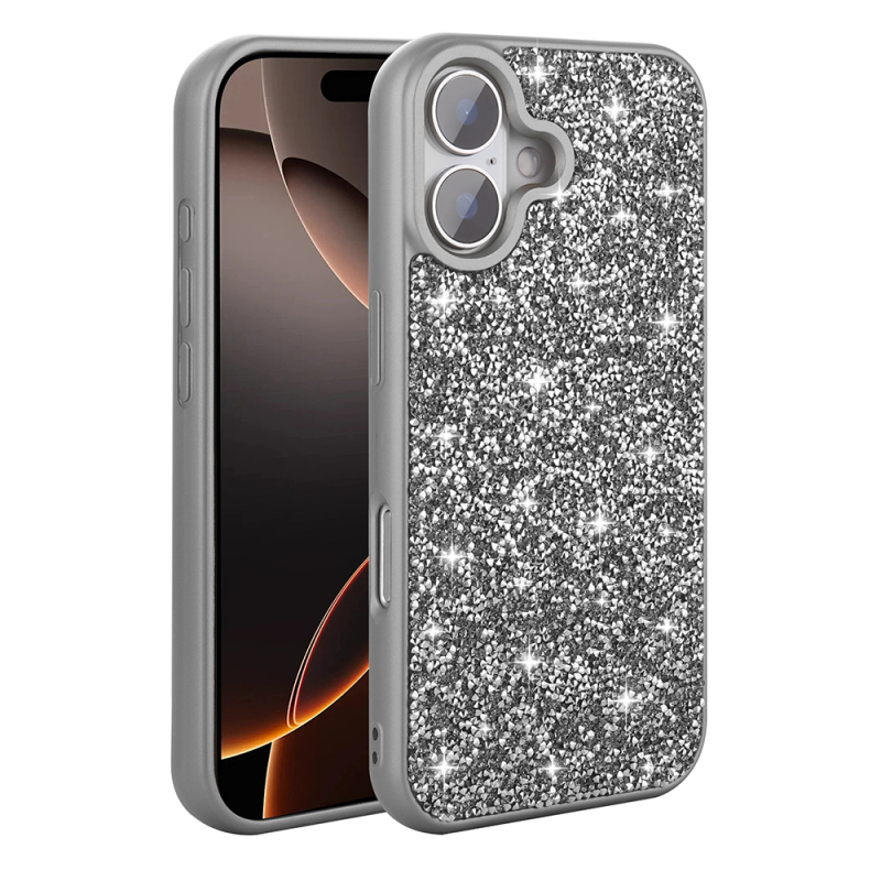 Apple iPhone 16 Plus Case Bright Stone Design Zore Diamond Cover - 15