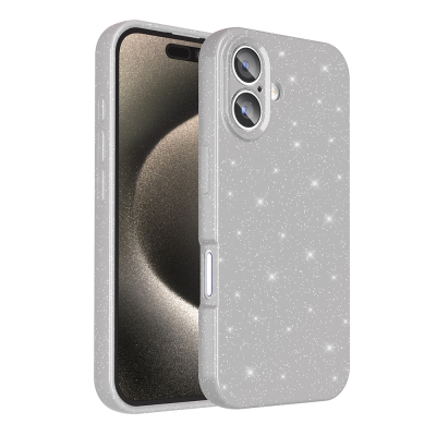 Apple iPhone 16 Plus Case Camera Protection Glitter Luxury Zore Koton Cover - 1