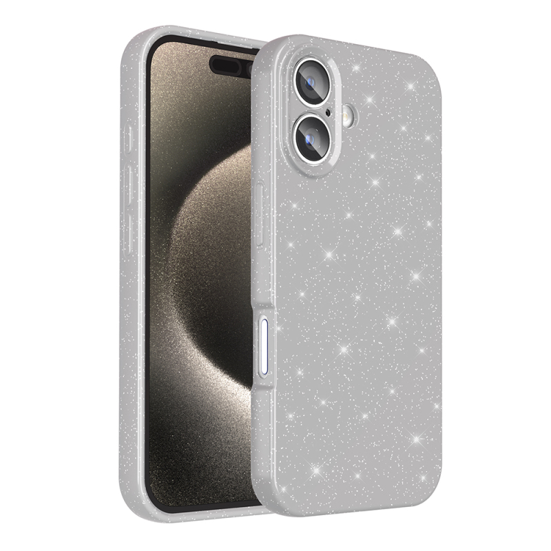 Apple iPhone 16 Plus Case Camera Protection Glitter Luxury Zore Koton Cover - 1