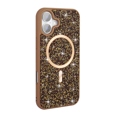 Apple iPhone 16 Plus Case Diamond Design Magsafe Charging Feature Zore Mosaic Silicone Cover - 1