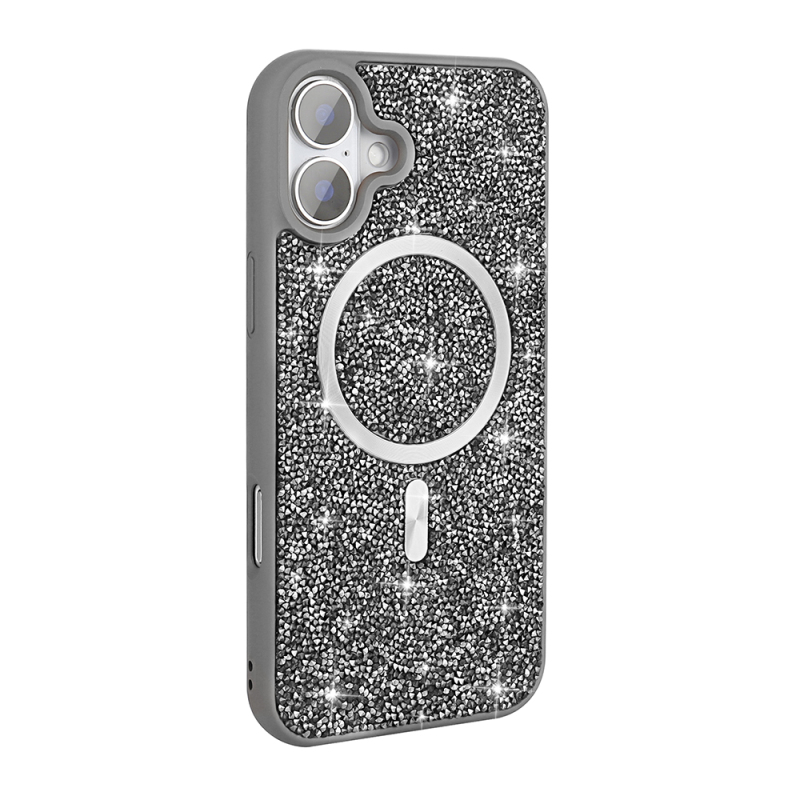 Apple iPhone 16 Plus Case Diamond Design Magsafe Charging Feature Zore Mosaic Silicone Cover - 7