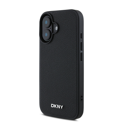 Apple iPhone 16 Plus Case DKNY Original Licensed PU Leather Grained Cover with Metal Logo with Magsafe Charging Feature - 3