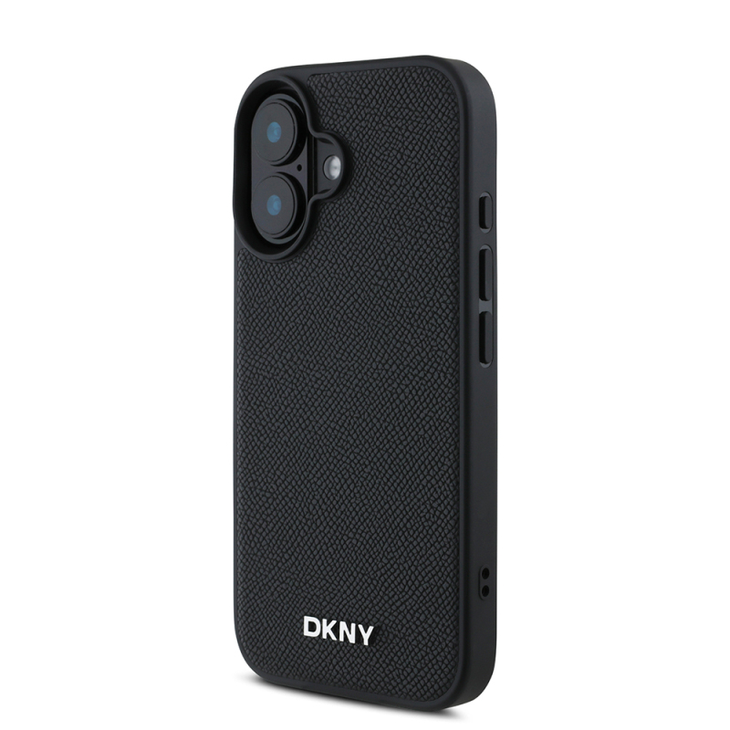 Apple iPhone 16 Plus Case DKNY Original Licensed PU Leather Grained Cover with Metal Logo with Magsafe Charging Feature - 3