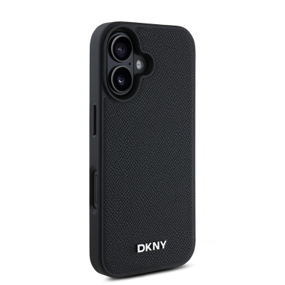 Apple iPhone 16 Plus Case DKNY Original Licensed PU Leather Grained Cover with Metal Logo with Magsafe Charging Feature - 5