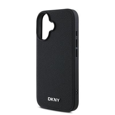Apple iPhone 16 Plus Case DKNY Original Licensed PU Leather Grained Cover with Metal Logo with Magsafe Charging Feature - 7
