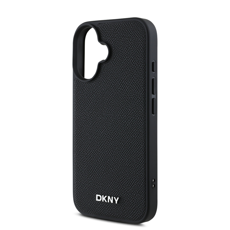 Apple iPhone 16 Plus Case DKNY Original Licensed PU Leather Grained Cover with Metal Logo with Magsafe Charging Feature - 7