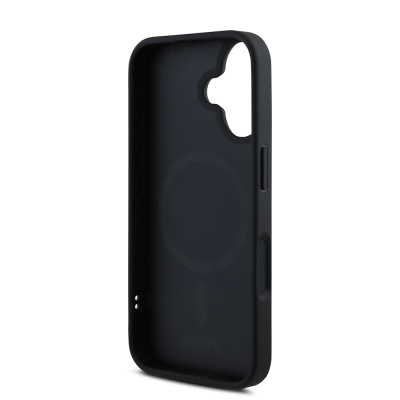 Apple iPhone 16 Plus Case DKNY Original Licensed PU Leather Grained Cover with Metal Logo with Magsafe Charging Feature - 8