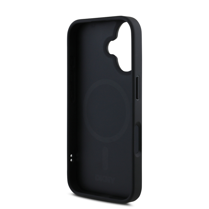 Apple iPhone 16 Plus Case DKNY Original Licensed PU Leather Grained Cover with Metal Logo with Magsafe Charging Feature - 8