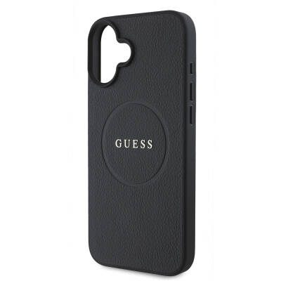 Apple iPhone 16 Plus Case Guess Original Licensed Grained Cover Magsafe Charging Feature and Text Logo - 7