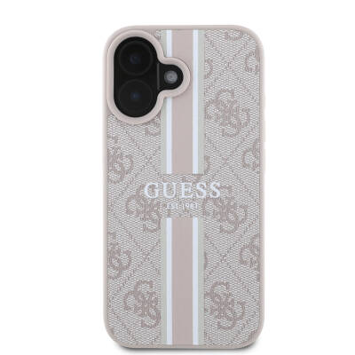 Apple iPhone 16 Plus Case Guess Original Licensed Magsafe Charging Feature 4G Stripe Design Printed Cover - 20