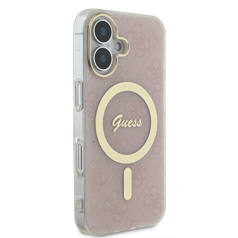 Apple iPhone 16 Plus Case Guess Original Licensed Magsafe Charging Feature 4G Text Logo Patterned Cover - 14