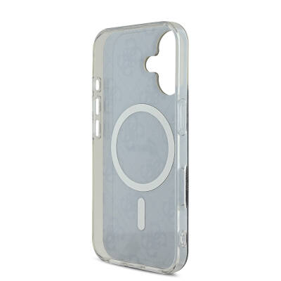 Apple iPhone 16 Plus Case Guess Original Licensed Magsafe Charging Feature 4G Text Logo Patterned Cover - 26