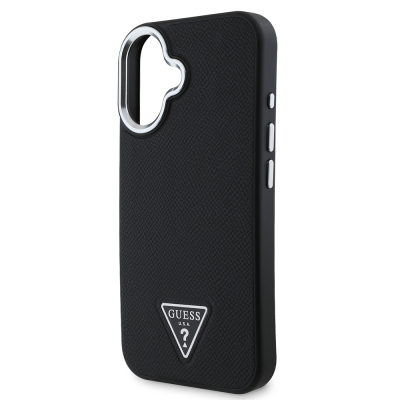 Apple iPhone 16 Plus Case Guess Original Licensed Magsafe Charging Feature Grained Triangle Cover - 8