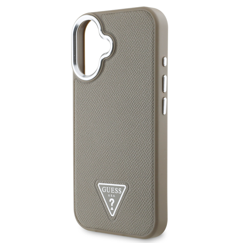 Apple iPhone 16 Plus Case Guess Original Licensed Magsafe Charging Feature Grained Triangle Cover - 15