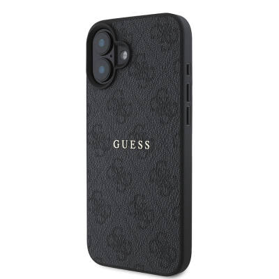 Apple iPhone 16 Plus Case Guess Original Licensed Magsafe Charging Featured 4G Patterned Text Logo Cover - 5