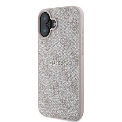 Apple iPhone 16 Plus Case Guess Original Licensed Magsafe Charging Featured 4G Patterned Text Logo Cover - 13