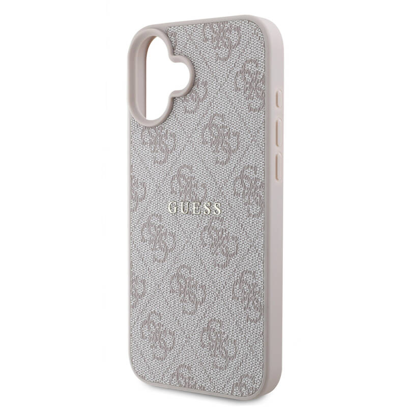 Apple iPhone 16 Plus Case Guess Original Licensed Magsafe Charging Featured 4G Patterned Text Logo Cover - 17