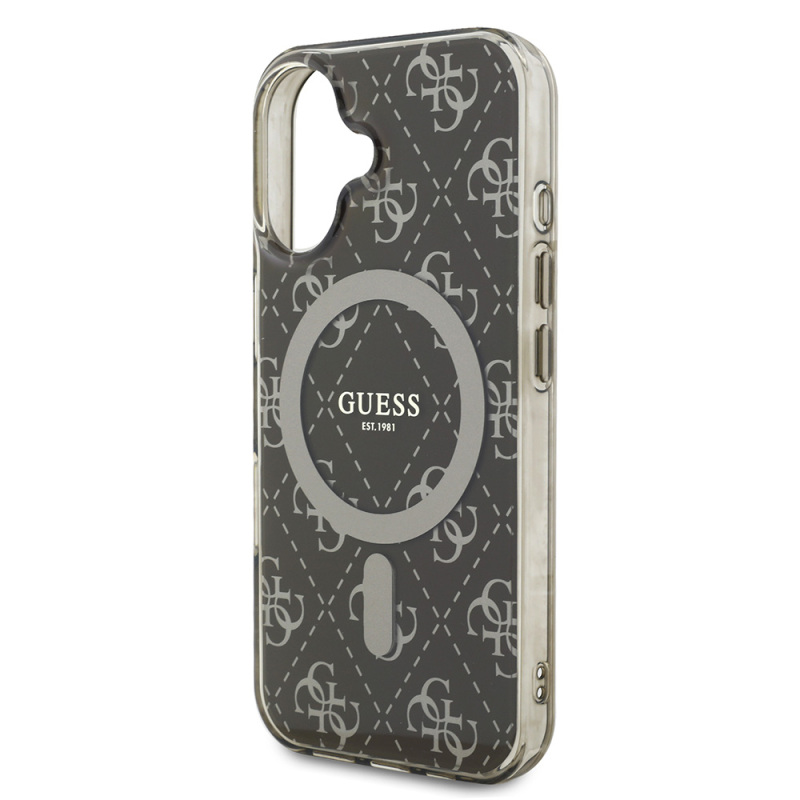 Apple iPhone 16 Plus Case Guess Original Licensed Magsafe Charging Featured IML Printed Classic Logo 4G Patterned Cover - 7