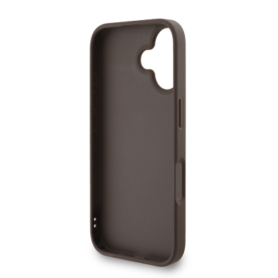 Apple iPhone 16 Plus Case Guess Original Licensed PU Leather Wrist Strap Rope Metal Large 4G and Text Logo Cover - 24