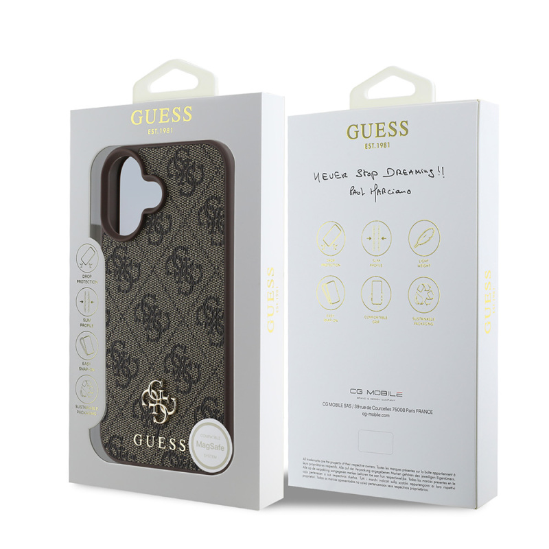 Apple iPhone 16 Plus Case Guess Original Licensed Small 4G Classic Cover Magsafe Charging Feature - 11