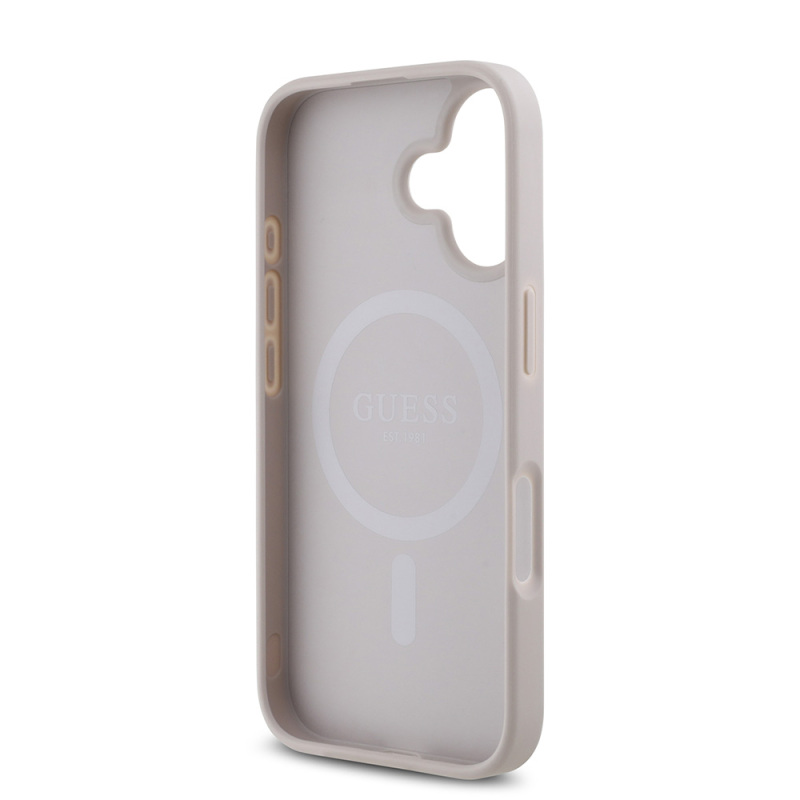 Apple iPhone 16 Plus Case Guess Original Licensed Small 4G Classic Cover Magsafe Charging Feature - 24