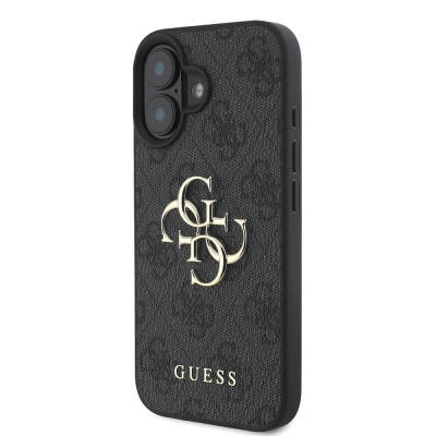 Apple iPhone 16 Plus Case Guess with Large Metal Logo Design PU Leather Cover - 3